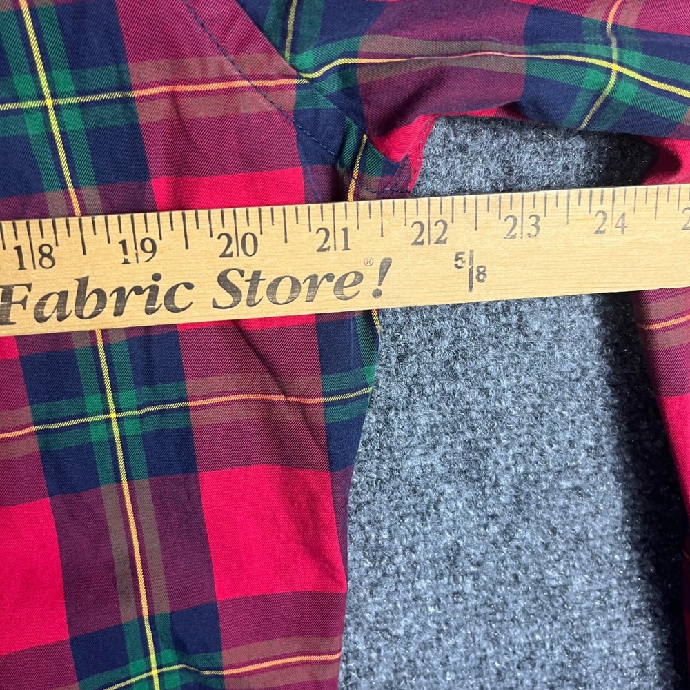 Abercrombie & Fitch Button Down Shirt Mens L Red Plaid Muscle Fit Long Sleeve - Picture 7 of 8